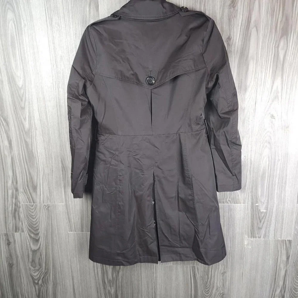 Michael Kors Womens Petite Trench Coat Espresso Brown Removable Liner PP‎